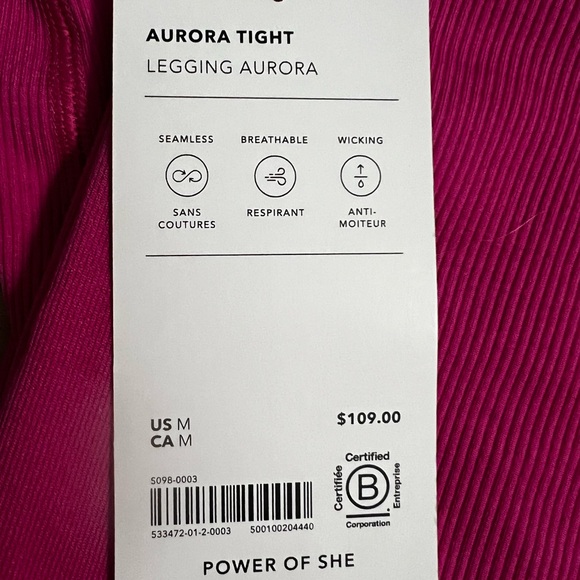 Athleta NWT Aurora Seamless Tight Hot Pink - Picture 4 of 4